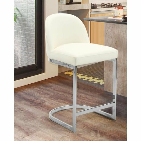 CHIC HOME Airlie Counter Stool Chair with PU Leather Upholstered Armless Design Modern Contemporary, Cream FCS9617-US